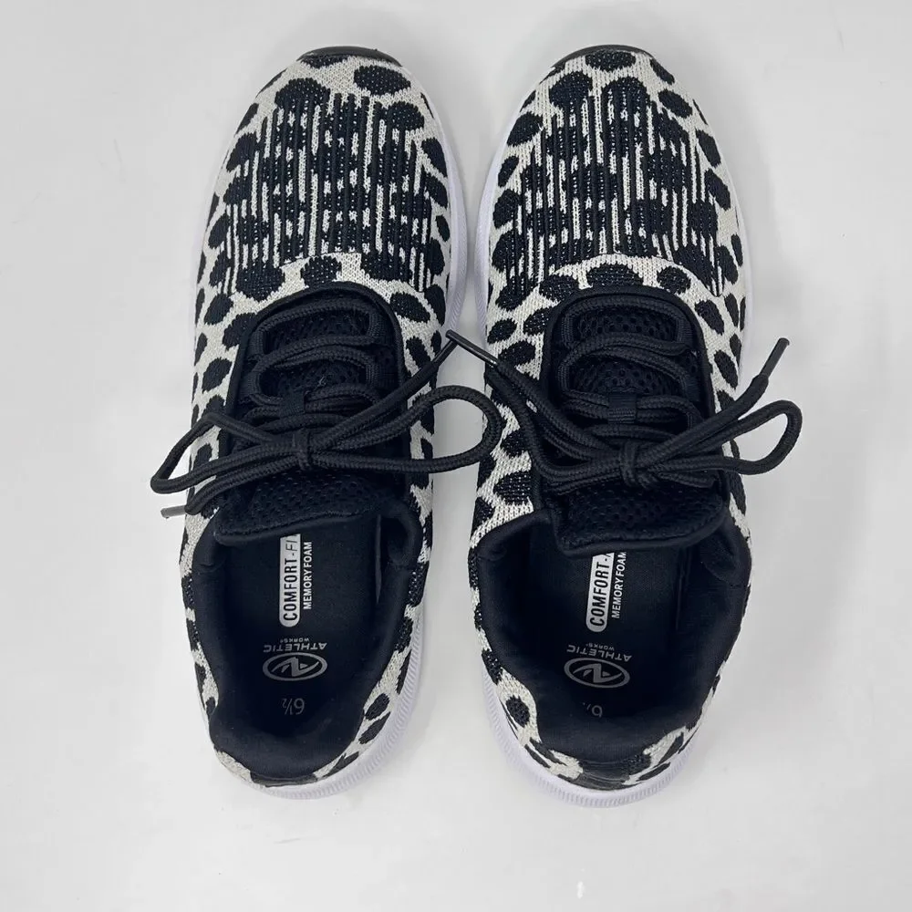Athletic Works Women's Soft Running Athletic Sneaker 6.5 Black White